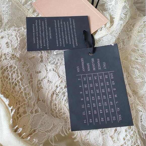 Twin-Set Cream White Lace Dress Size L NWT - Picture 14 of 14